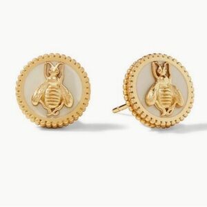 Julie Vos Bee Stud Earrings 24K Gold Plate NWT Rare